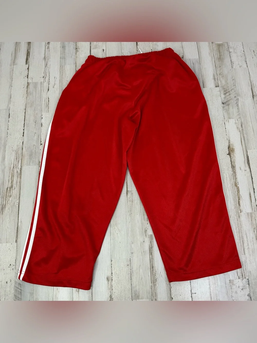 Adidas Basketball Shorts Mens Large Red White 3 Stripe Athletic